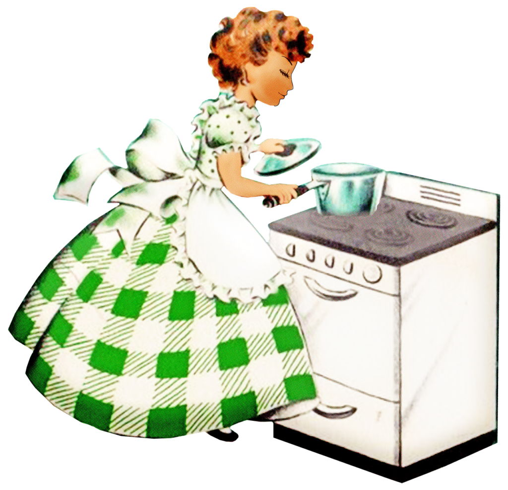 Woman Housewife Apron Stove Retro  - AnnaliseArt / Pixabay